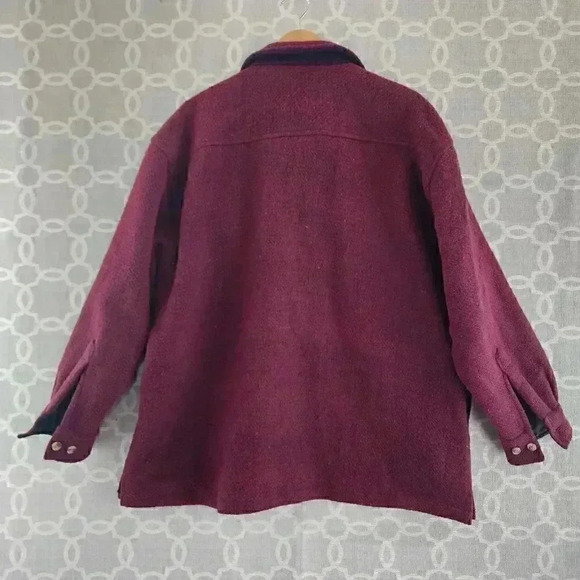 Outdoor Exchange Wool Blend Button Red Burgundy Jacket Men's XL - Picture 2 of 8